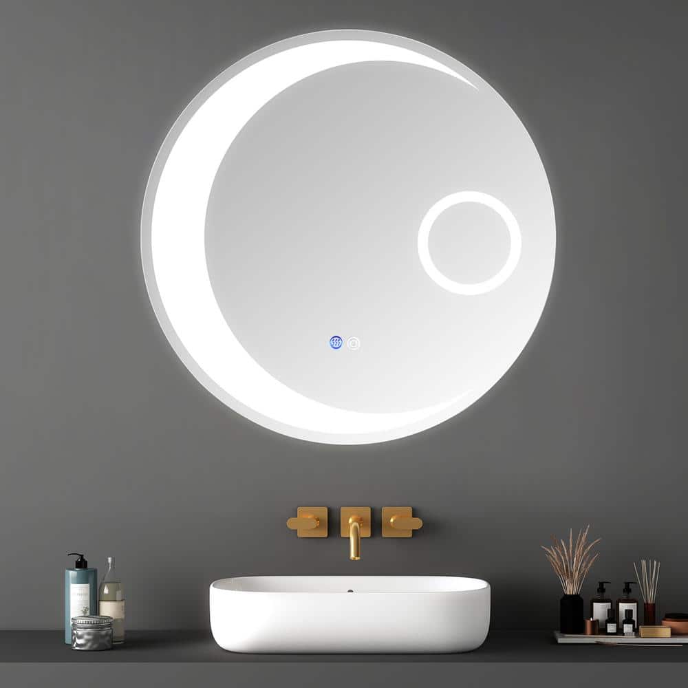 24 in. W x 24 in. H Round Frameless Anti-Fog Dimmable Wall Bathroom Vanity 