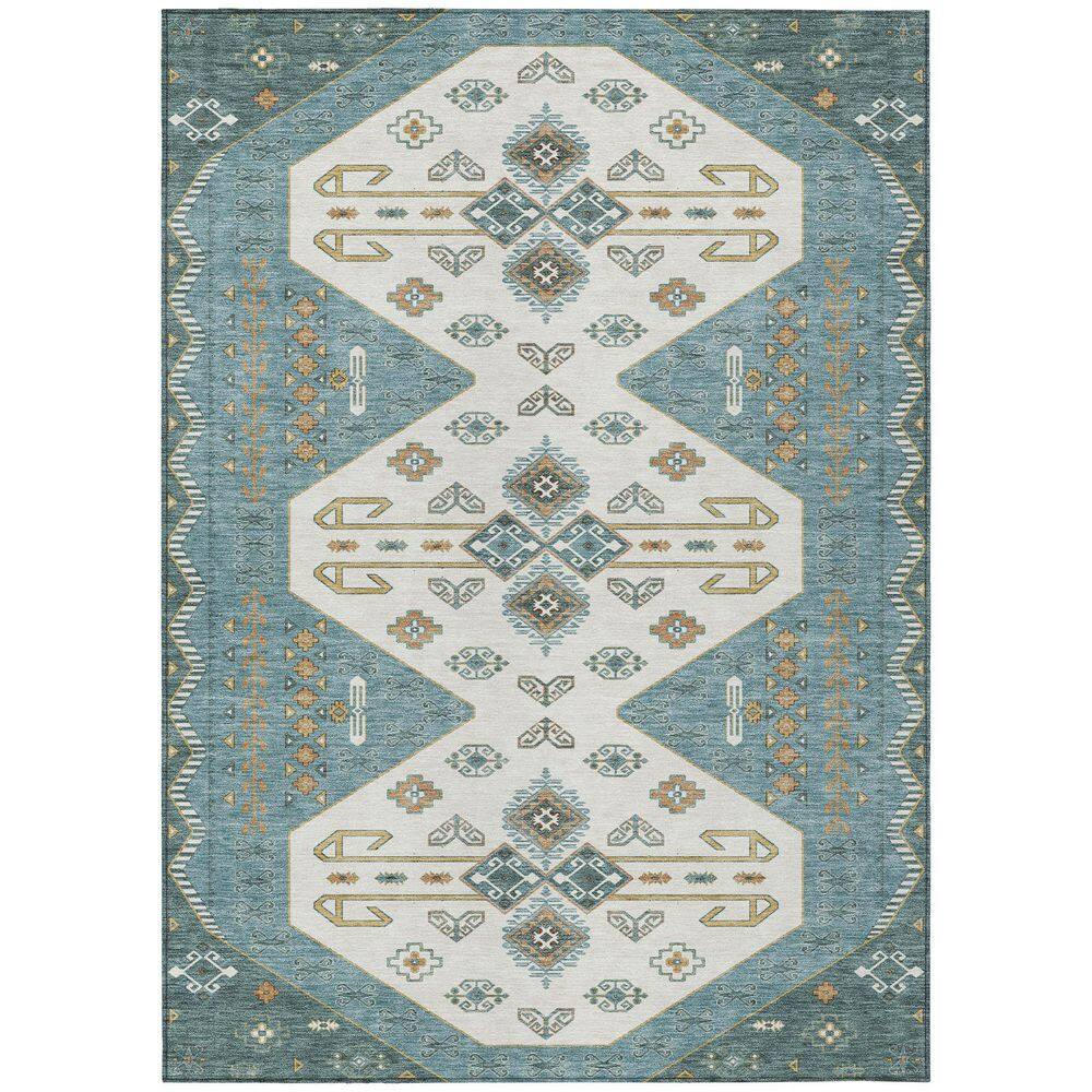 Chantille Machine Washable Indoor/Outdoor Abstract ACN2565 Teal 5 ft. x 7 ft. 6 in. Area Rug price history on PriceWatchPro