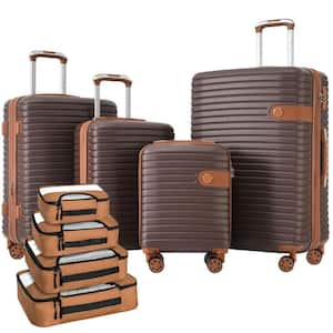 16/20/24/28 in. 4-Piece Khaki Luggage Set with ABS Hard Shell Light-weight 4-Packing Cubes TSA Lock Spinner Wheels