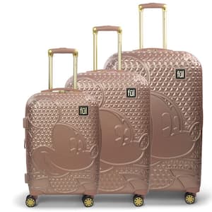 Disney Textured Mickey Mouse 3-Piece 29 in., 25 in. and 21 in. Rose Gold Hard-Sided Suitcases Luggage Set