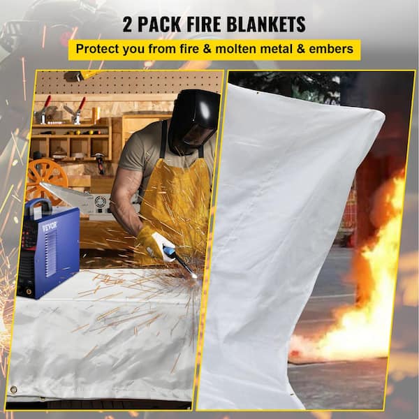 Etokfoks Fiberglass Emergency Fire Blankets for Home and Kitchen (2-Packs)  47 in. x 47 in. Retardant Fabric MLPH005LT267 - The Home Depot