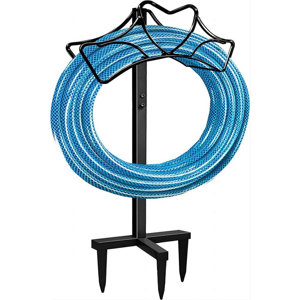 Outdoor Garden Freestanding Hose Holder Stand, Heavy-Duty Metal Water Pipe 
