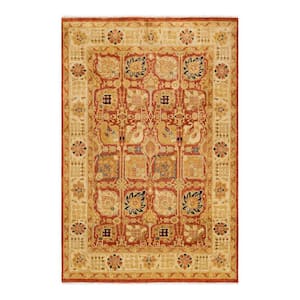 Red 4 ft. 7 in. x 5 ft. 10 in. Ottoman One-of-a-Kind Hand-Knotted Area Rug