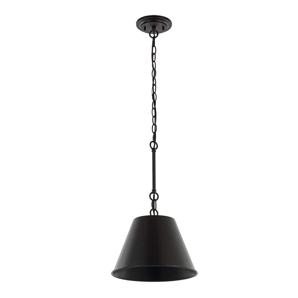 Harper 12" Black Industrial Farmhouse Iron LED Pendant
