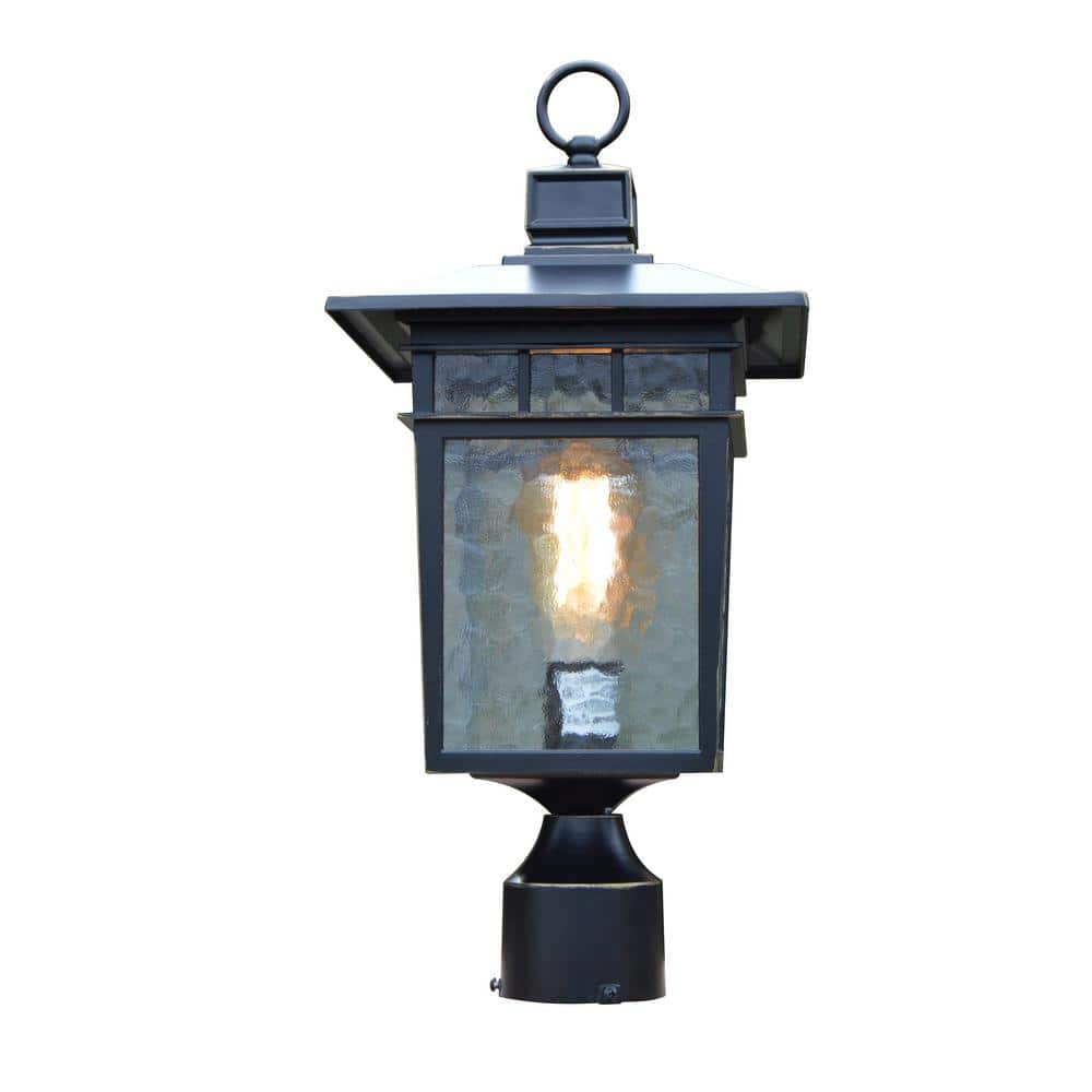Cullen 1-Light Imperial Black Outdoor Wall Mount Post Barn Light Sconce Lan