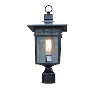 Cullen 1-Light Imperial Black Outdoor Wall Mount Post Barn Light Sconce Lantern