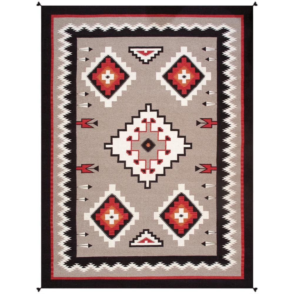 Pasargad Home Tuscany Mocha 9 ft. x 12 ft. Geometric Wool Area Rug PNT286 9x12 The Home Depot