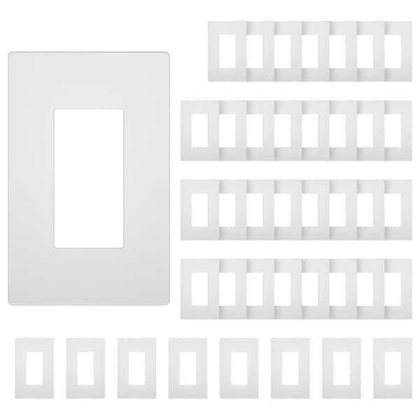 1-Gang White Screwless Standard Size Polycarbonate Wall Plate (40-Pack)