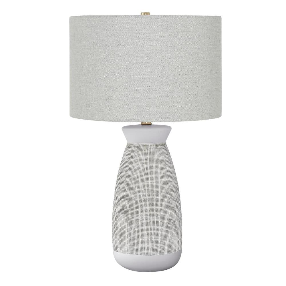 26.5 in.H Gray White Ceramic Base Urn Bedside Table Lamp w/ Light Gray Fabric Shade, No Bulbs Included price history on PriceWatchPro