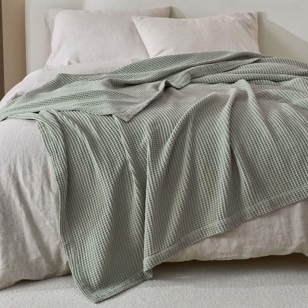 Eucalyptus 100% Cotton Eucalyptus Waffle Weave Twin Blanket
