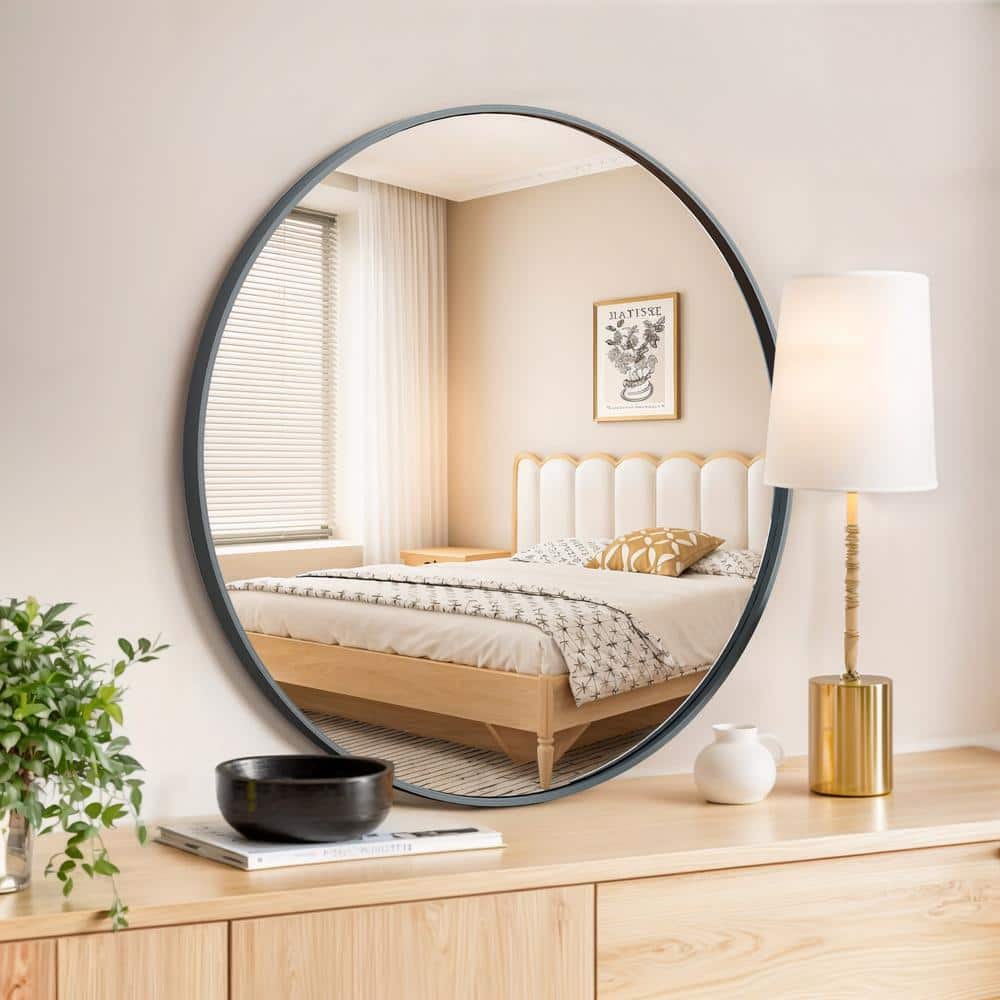 Circle Black 20 in. W x 20 in. H Round Metal Framed Wall Mirror Bathroom Mirror for Entryway price history on PriceWatchPro