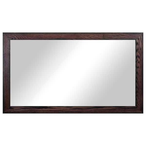 3 in Black Cherry Frame (52 in. W x 33 in. H) Oak Hardwood Rectangle Wall Mirror