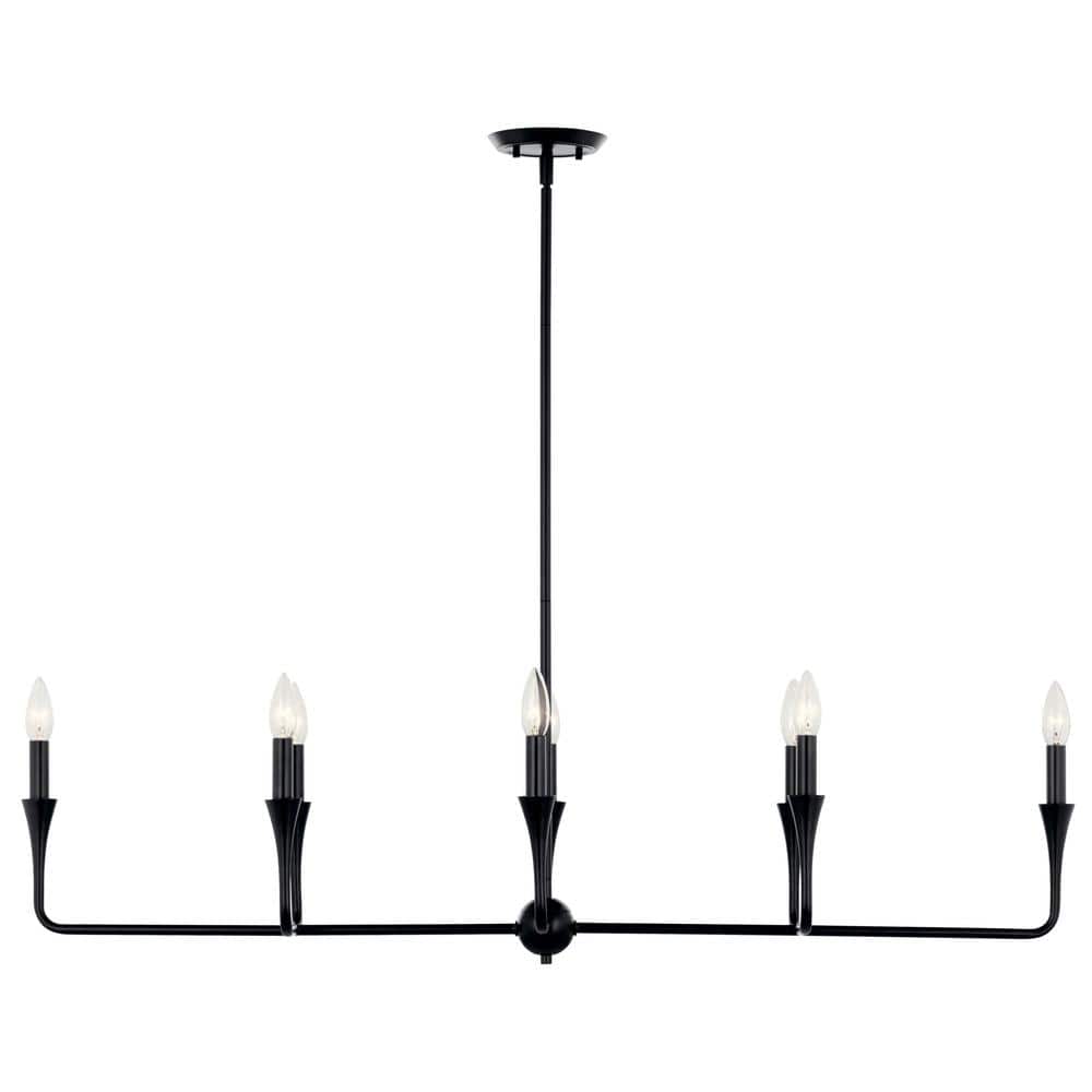 Alvaro Black 8-Light Modern Linear Chandelier