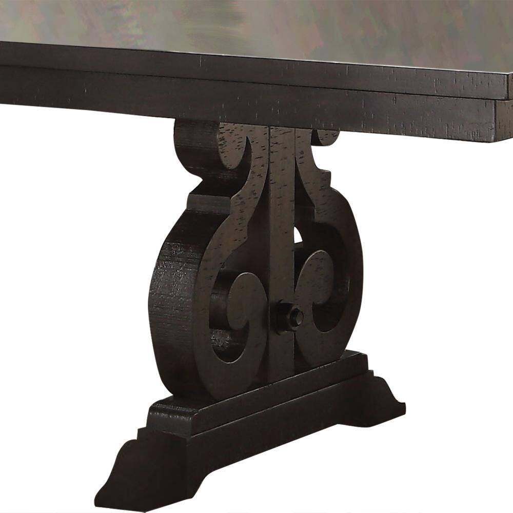 Rustic Walnut Solid Wood Extendable Dining Table for Eight