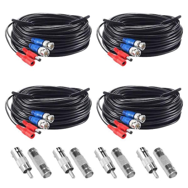 60 ft. Security Camera Cables BNC Cord Video Power Cable(4 pack of 60ft)