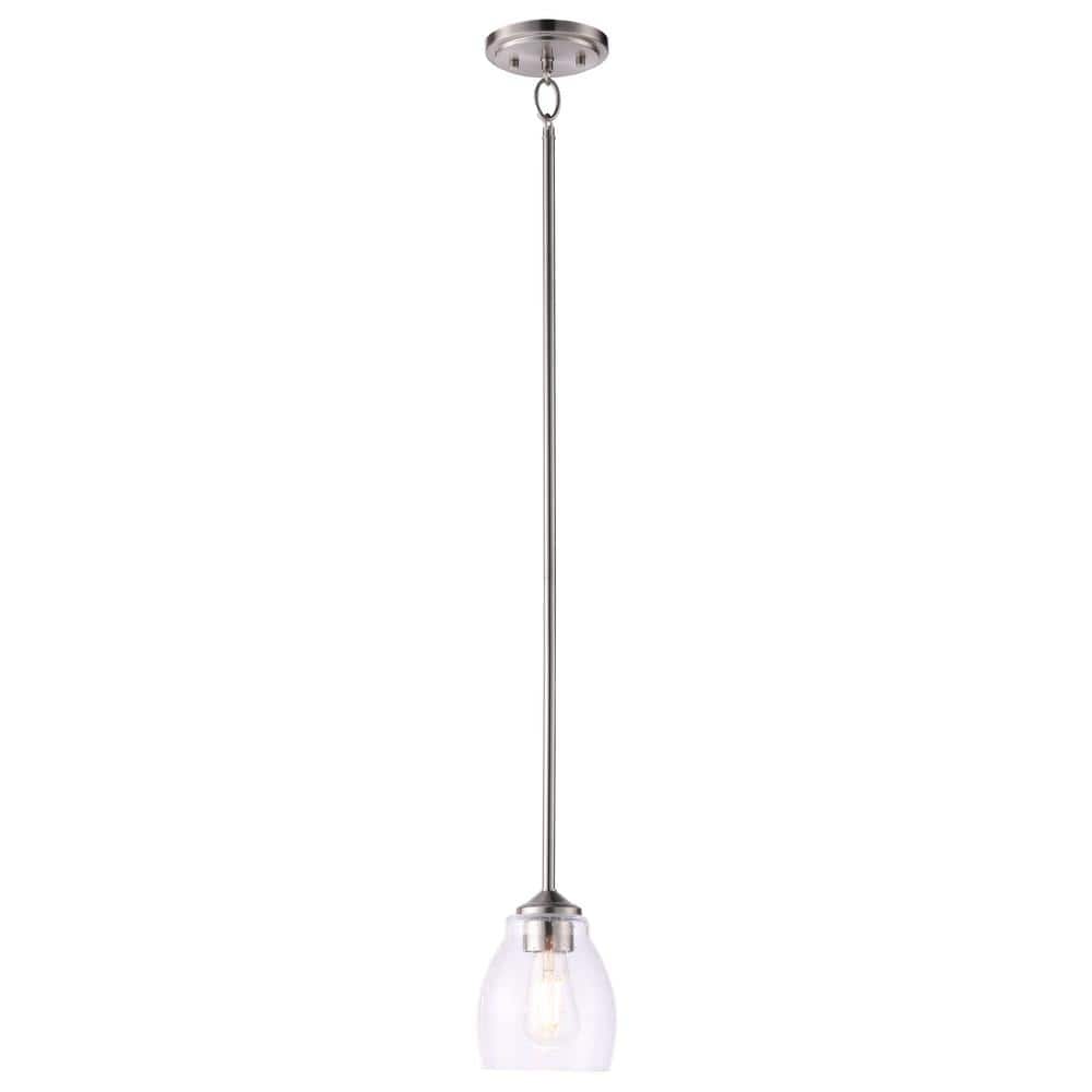 Winsley Brushed Nickel 5.38" Mini Bowl Pendant Light