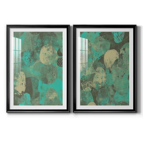 Wexford Home Minty Green Orbs I by Wexford Homes 2-Pieces Framed Abstract Paper Art Print 36.5 in. x26.5 in.