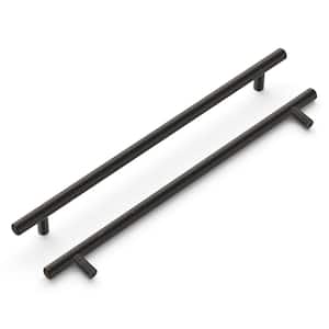 Bar Pulls Collection Pull 10-1/16 in. (256mm) Center to Center Vintage Bronze Finish Modern Steel Bar Pulls (5-Pack)