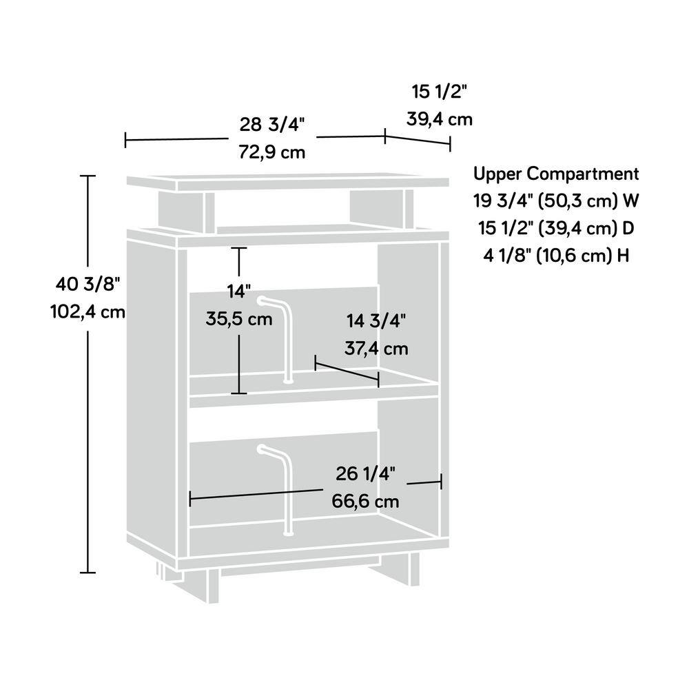 Gray Engineered Wood Bookcase with Cubes and Shelves