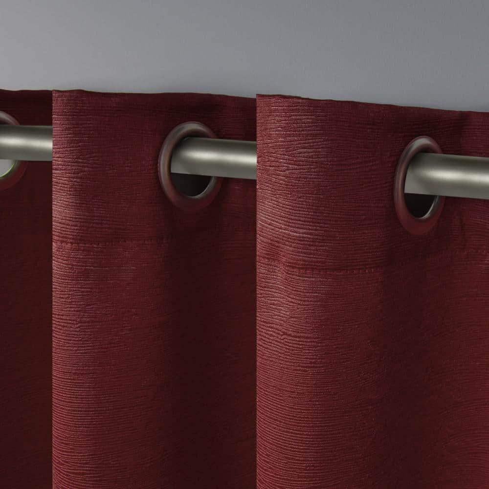 Oxford Chili Red Room Darkening Grommet Curtain Panels, 52" x 108"