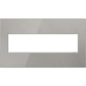 adorne 4 Gang Decorator/Rocker Wall Plate, Mirror Brushed Stainless (1-Pack)