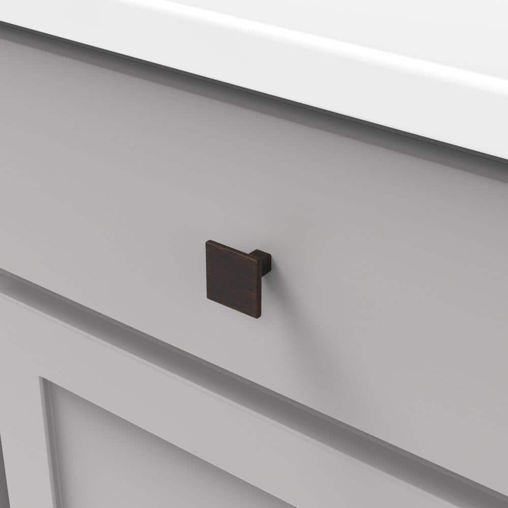 Vintage Bronze Square Modern Cabinet Knob with Mounting Hardware