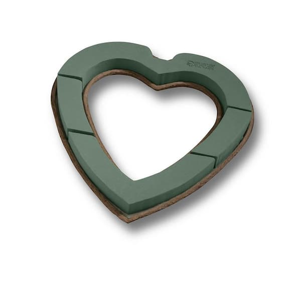 Oasis 18 in. Floral Foam Mache Backed Open Heart (Pack of 2)