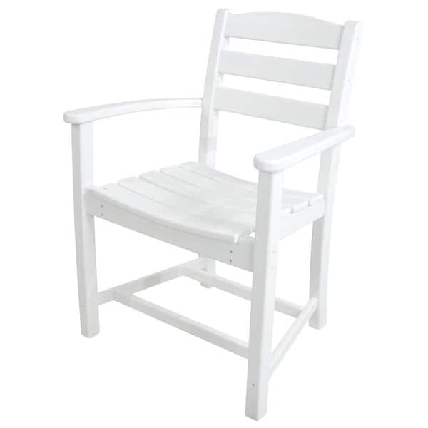 Polywood Dining Armchair White All-Weather Plastic Outdoor Waterproofing New 