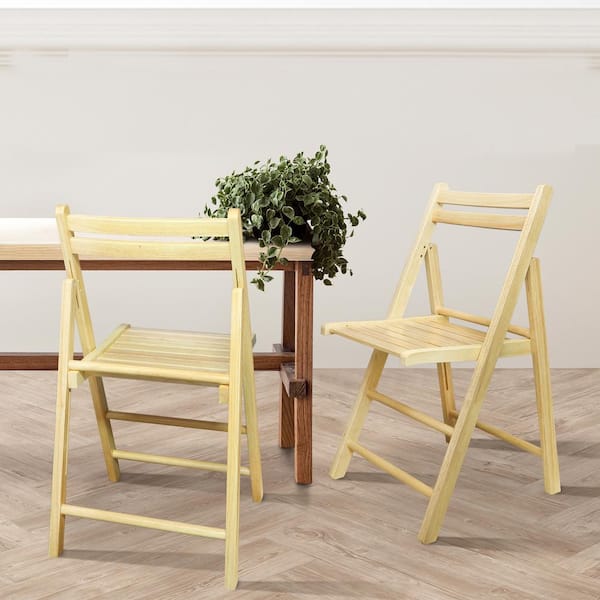 Casual Home Casual Home Natural Wooden Folding Chairs 2-Pieces Set