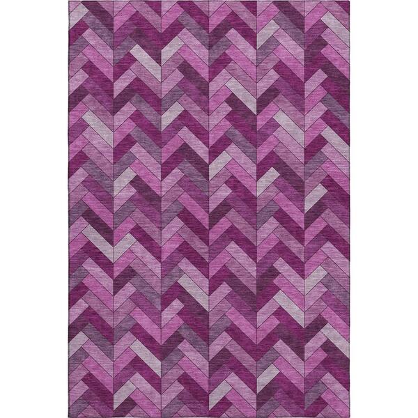 Mayfield Premium Machine Washable Abstract AMF2296 Pink 10 ft. x 14 ft. Area Rug