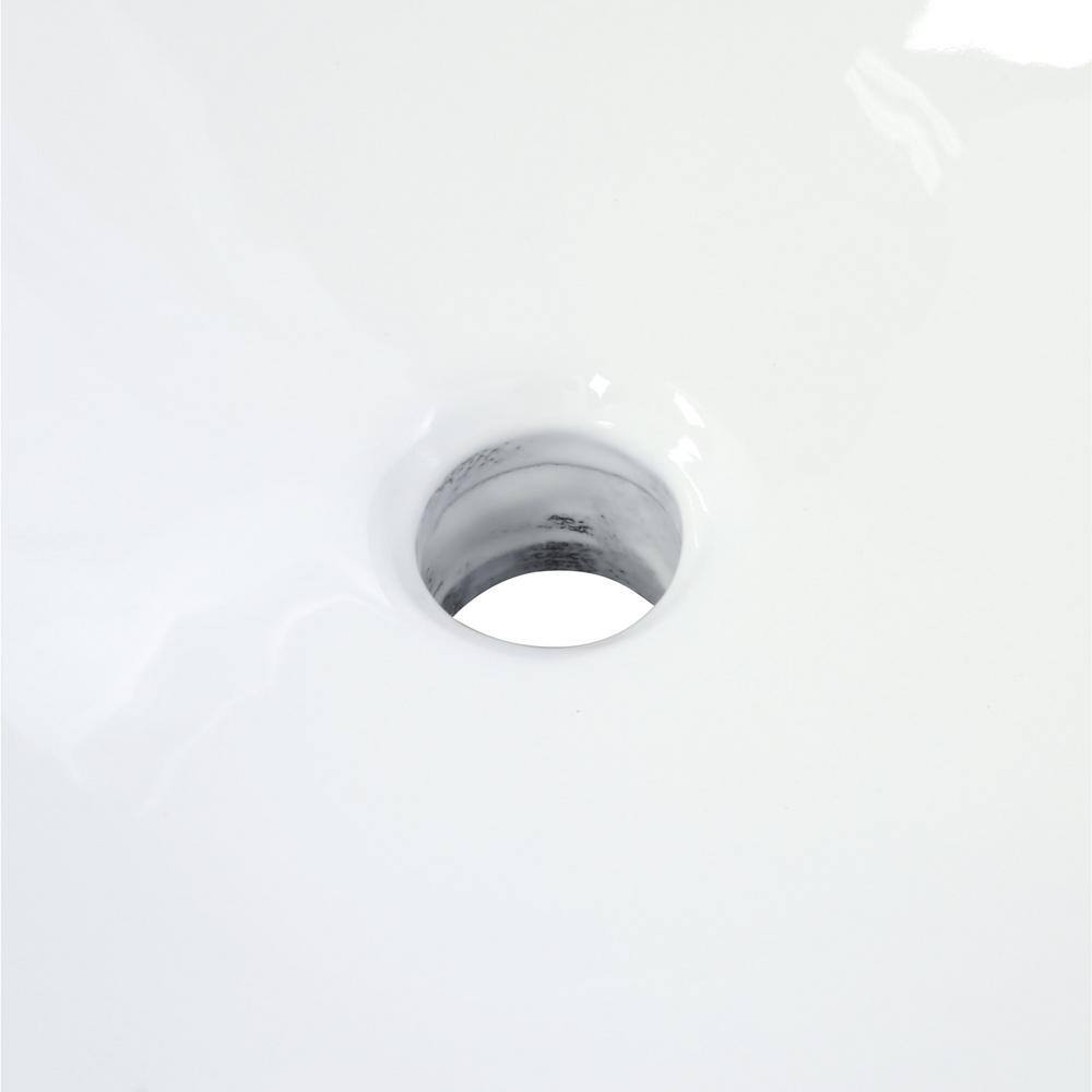 DemiLav White Cast Iron Rectangular Above-Counter Bathroom Sink