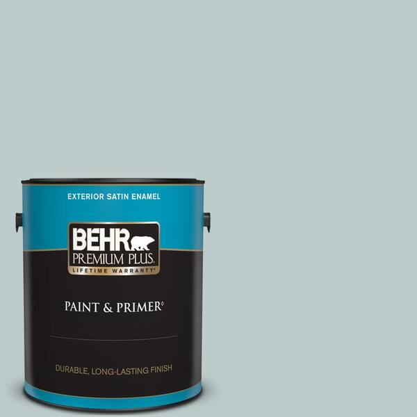BEHR PREMIUM PLUS 1 gal. #N440-2 Urban Raincoat Satin Enamel Exterior Paint & Primer
