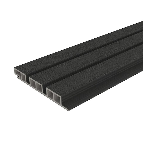 European Siding System 7.7 in. x 96 in. Composite Belgian Board Siding in Hawaiian Charcoal (10-Piece)