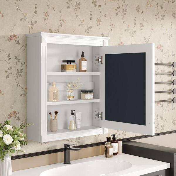 ZXDDMS Modern 24 in. W x 27 in. H Rectangular White Wall Surface