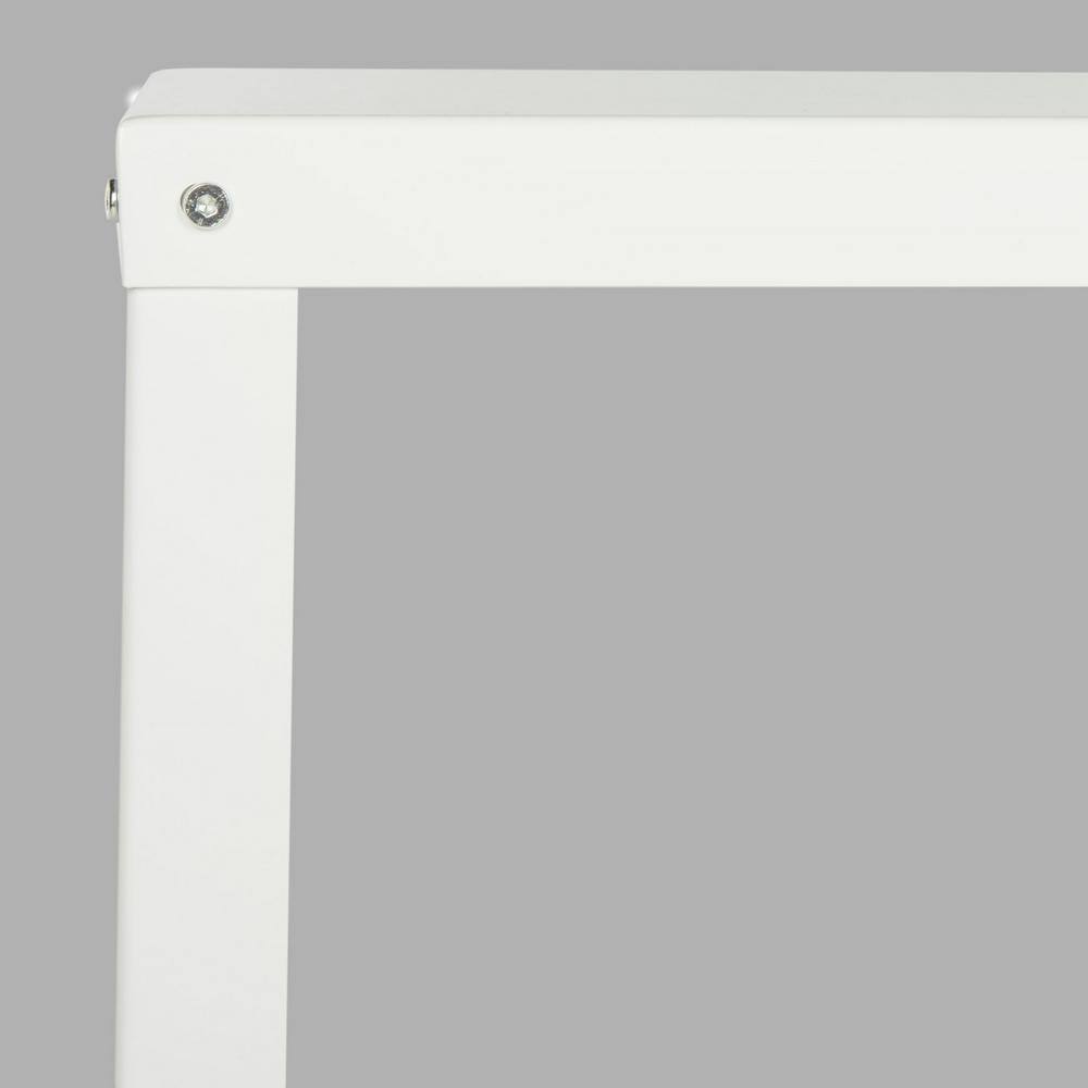 Bentley 47'' Glossy White Industrial Home Office Desk on Casters