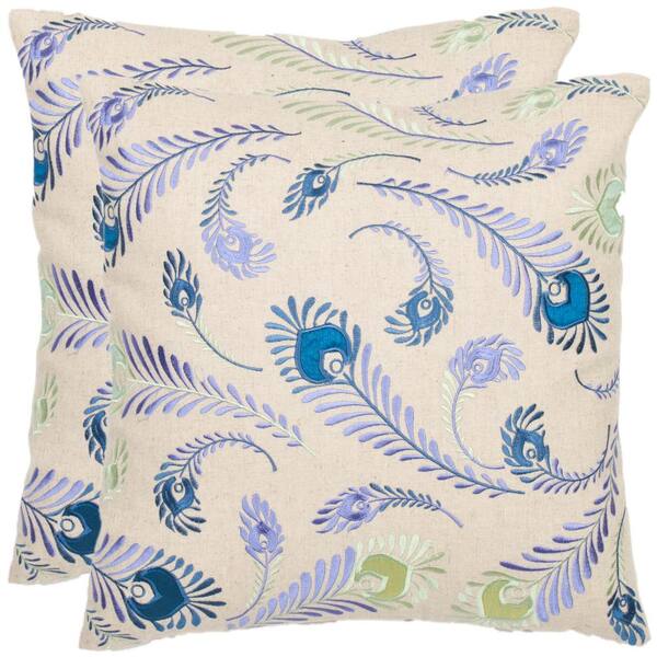 Safavieh Lucky Feathers Embroidered Pillow (2-Pack)