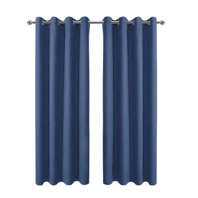 42 in. W x 84 in. L Blackout Curtains with Grommet Top Room Darkening Noise Reducing, Navy Blue（1 Panel）