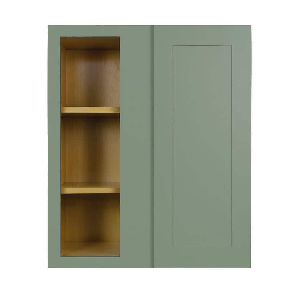 Shaker Assembled 36 in. W x 36 in. H x 12 in. D Wall Blind Corner Cabinet in Jade Green price history on PriceWatchPro