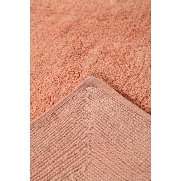Saffron Fabs Regency 50 in. x 30 in. Cotton Coral Latex Spray Non-Skid  Backing Textured Border Machine Washable Bath Rug SFBR1411 - The Home Depot