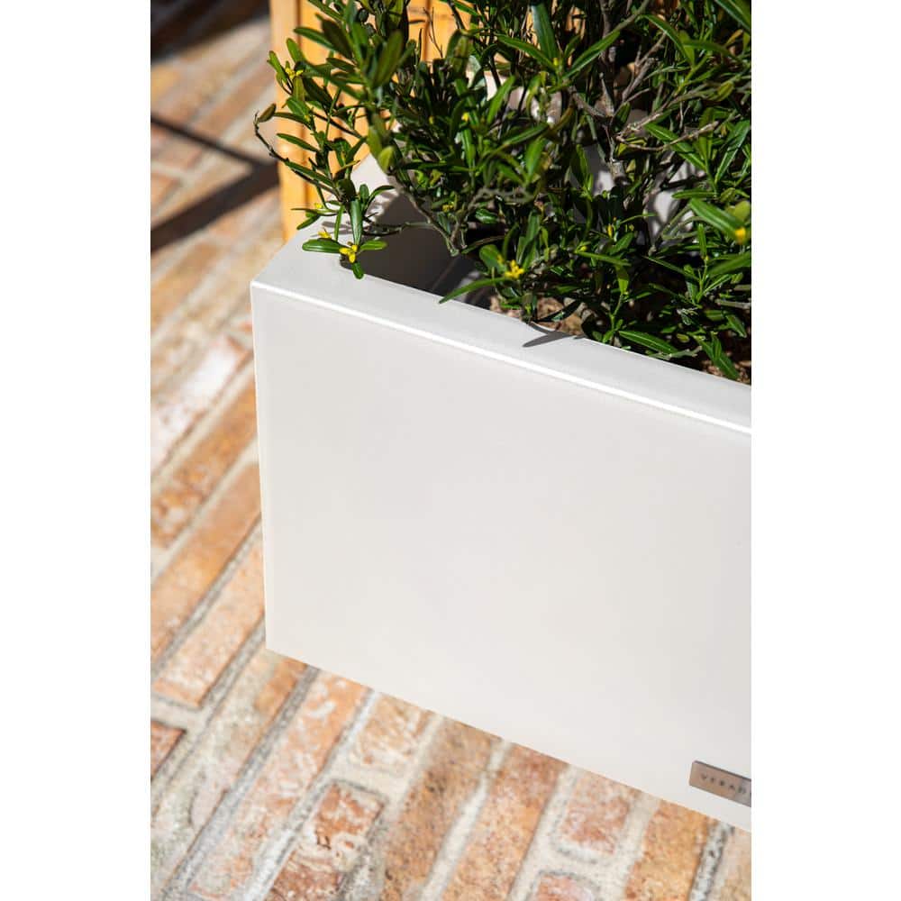 White Recycled Plastic Long Box Planter 25"