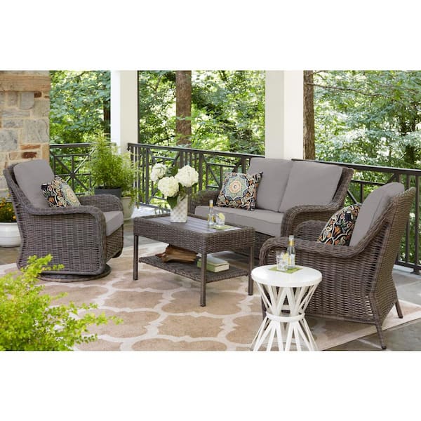 hampton bay grey wicker patio furniture