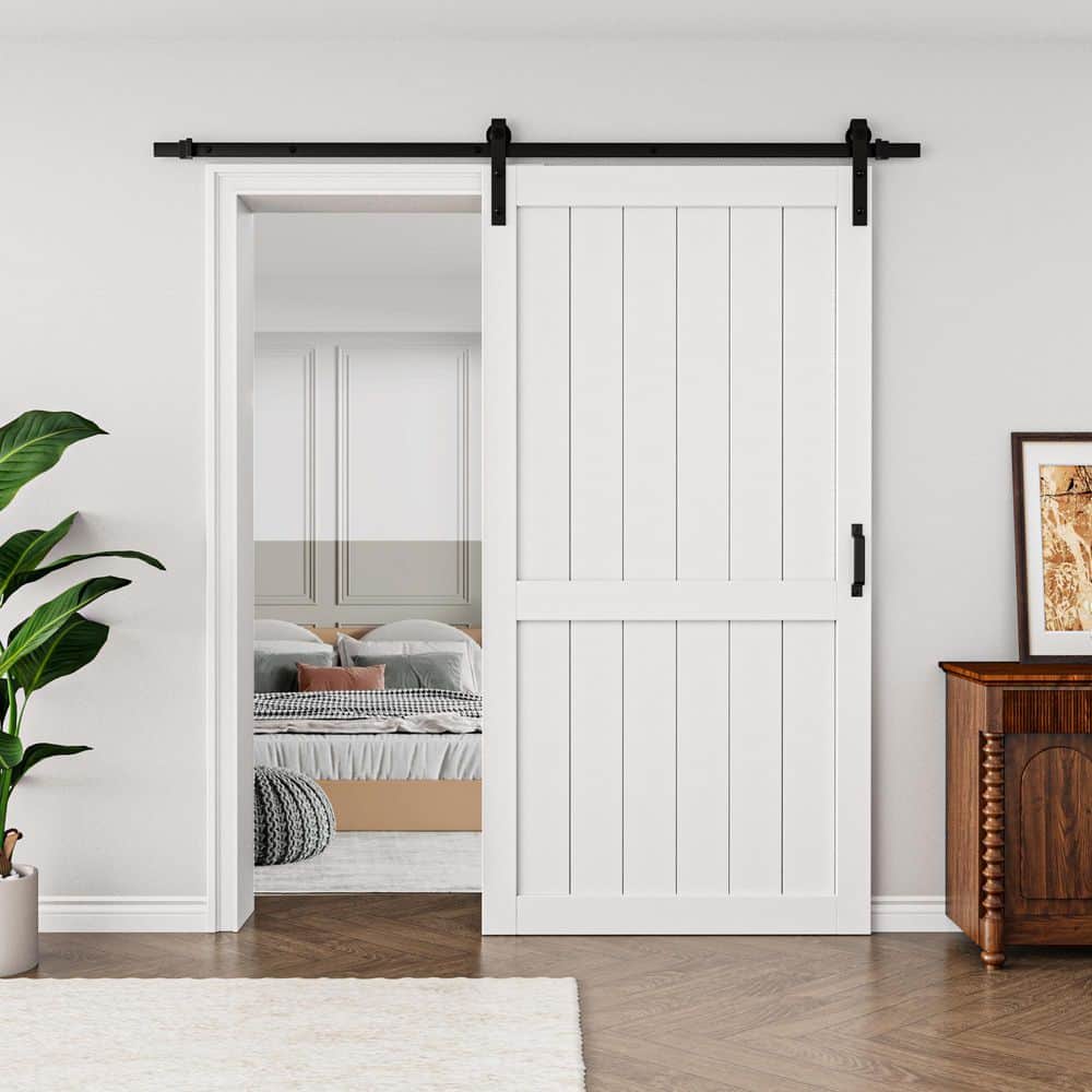 ARK DESIGN 42 in. x 84 in. White Paneled H Style White Primed MDF ...
