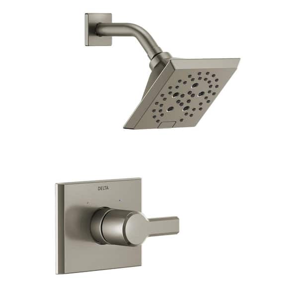 Delta Pivotal 1-Handle Wall-Mount Shower Trim Kit in Lumicoat Stainless with H2Okinetic (Valve Not Included)