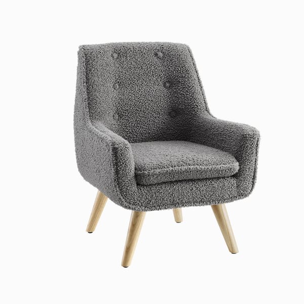 Linon Home Decor Karli Trellis Gray Sherpa Chair