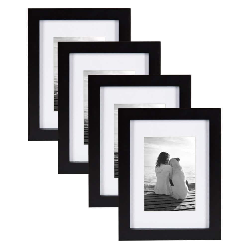 DesignOvation Gallery 5 in. x 7 in. Matted to 3.5 in. x 5 in. Black ...