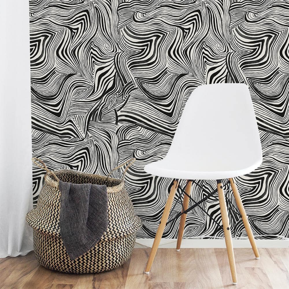 Noir Zebra Print Self-Adhesive Removable Wallpaper