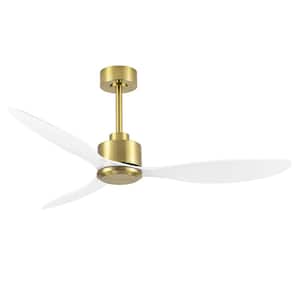 Sawyer 52 in. 6-Speed Indoor White-Blade Gold Ceiling Fan with Remote Control