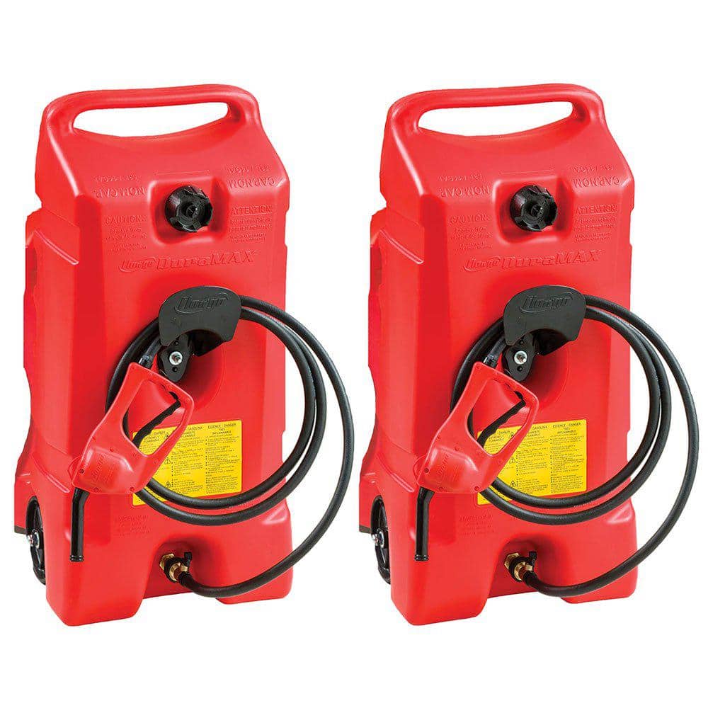 ForceCar 14 Gallon Gas Caddy Portable Petrol Container Tank Fuel Transfer Rolling Pump Red 