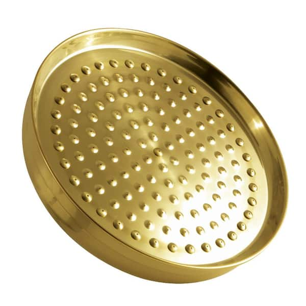 Kingston Brass 1 Spray 10 In Single Wall Mount Fixed Rain Shower Head In Brushed Brass Hk125a7