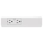 adorne Under-Cabinet Cuttable Short Modular Track (End of Run) with 1 Outlet Module (2 Outlets), White